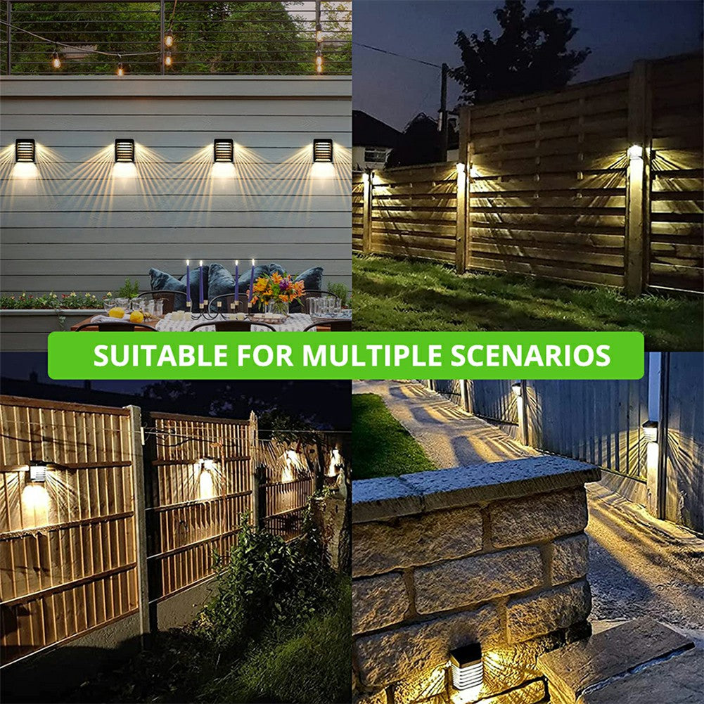 YH0614 Solar Fence Lights Wall-Mounted Square Shape Outdoor Garden Lamp YH0614 Solar Fence Lights Wall-Mounted Square Shape Outdoor Garden Lamp